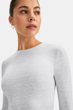 DayFlex Essential Long Sleeve Full Length Top - Grey Marl