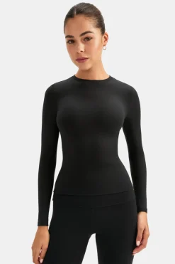 DayFlex Essential Long Sleeve Full Length Top - Shadow Black