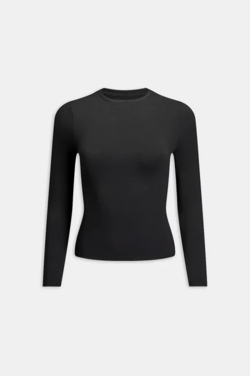 DayFlex Essential Long Sleeve Full Length Top - Shadow Black