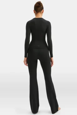 DayFlex Essential Long Sleeve Full Length Top - Shadow Black