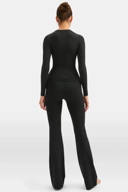 DayFlex Essential Long Sleeve Full Length Top - Shadow Black