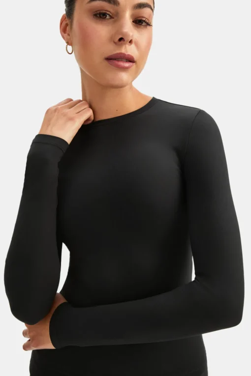 DayFlex Essential Long Sleeve Full Length Top - Shadow Black