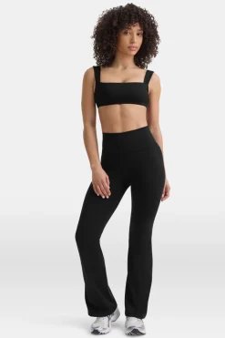 DayFlex High Waisted Flared Yoga Pant No Front Seam - Shadow Black