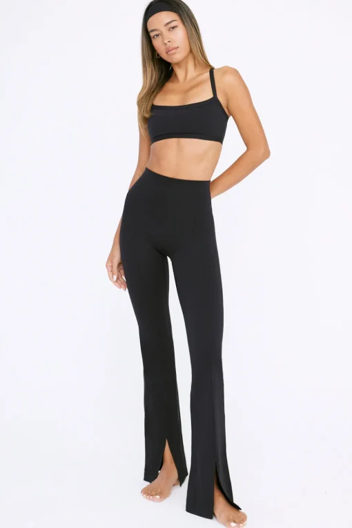 DayFlex High Waisted Split Hem Flared Yoga Pant - Shadow Black