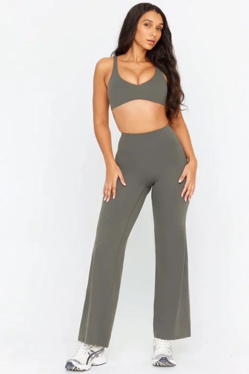 DayFlex High Waisted Wide Leg Yoga Pant - Dark Olive