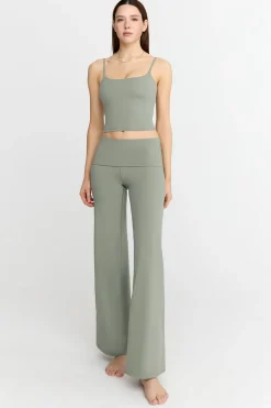 DayFlex Multiway Fold Waist Wide Leg Yoga Pant - Vintage Khaki