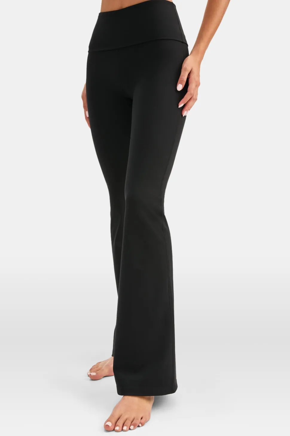 DayFlex Multiway Fold Waist Flared Yoga Pant - Shadow Black