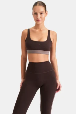 DayFlex Open Back Square Neck Sports Bra - Americano And Mocha