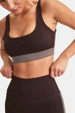 DayFlex Open Back Square Neck Sports Bra - Americano And Mocha