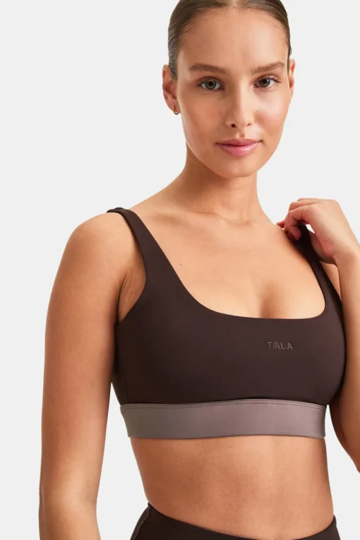 DayFlex Open Back Square Neck Sports Bra - Americano And Mocha