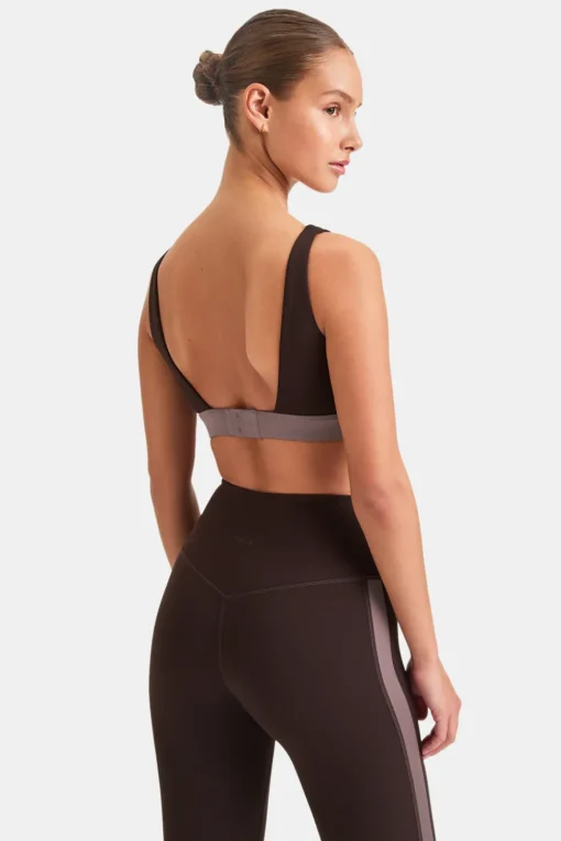DayFlex Open Back Square Neck Sports Bra - Americano And Mocha