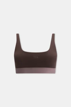 DayFlex Open Back Square Neck Sports Bra - Americano And Mocha
