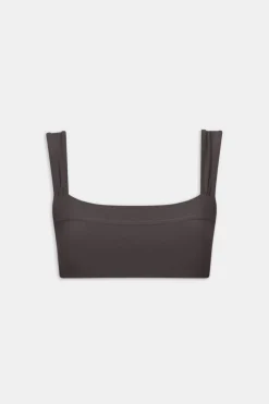 DayFlex Ruched Bandeau Sports Bra - Cool Espresso