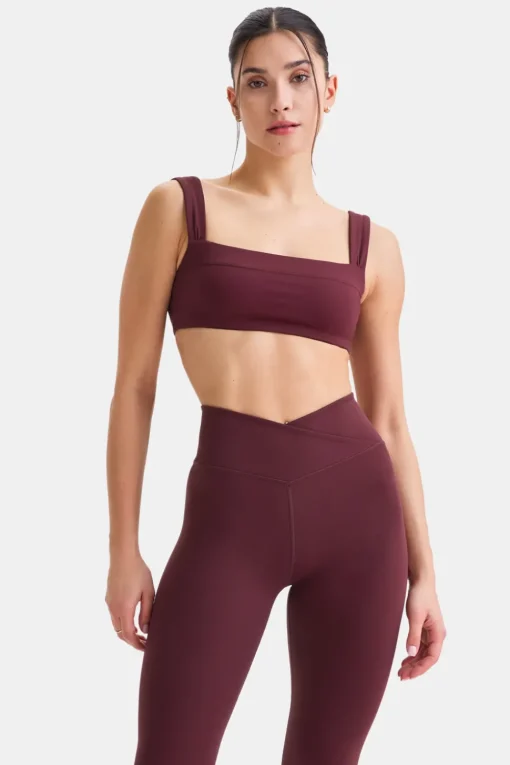 DayFlex Ruched Bandeau Sports Bra - Burgundy
