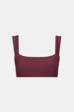 DayFlex Ruched Bandeau Sports Bra - Burgundy