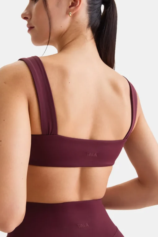 DayFlex Ruched Bandeau Sports Bra - Burgundy