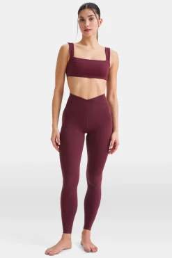 DayFlex Ruched Bandeau Sports Bra - Burgundy