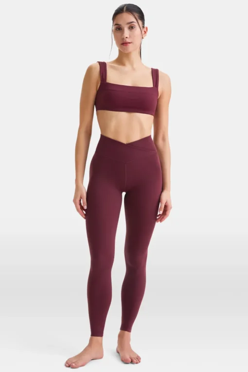 DayFlex Ruched Bandeau Sports Bra - Burgundy
