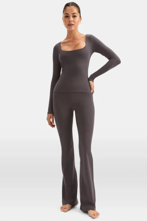 DayFlex Scoop Neck Top - Cool Espresso