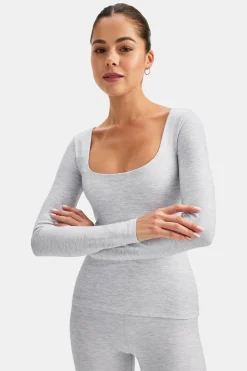 DayFlex Scoop Neck Top - Grey Marl