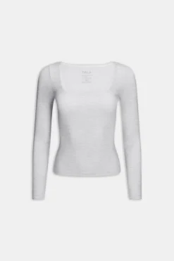 DayFlex Scoop Neck Top - Grey Marl