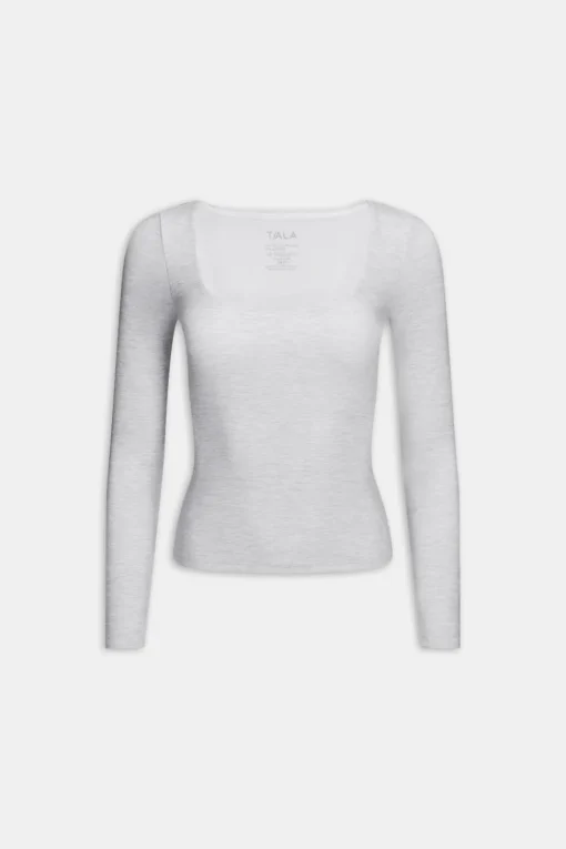 DayFlex Scoop Neck Top - Grey Marl