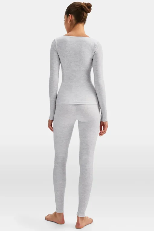 DayFlex Scoop Neck Top - Grey Marl