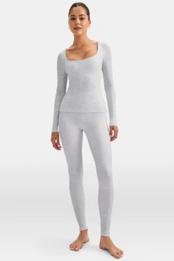 DayFlex Scoop Neck Top - Grey Marl