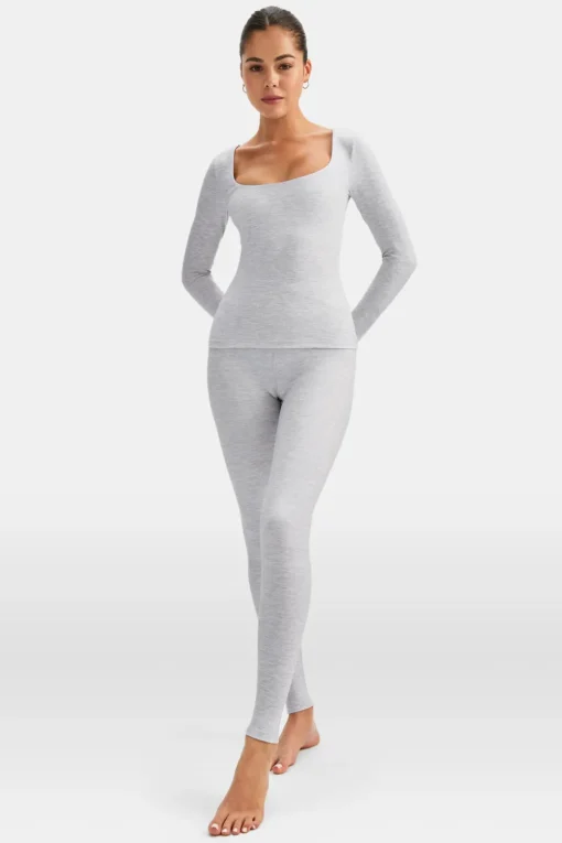 DayFlex Scoop Neck Top - Grey Marl