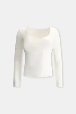 DayFlex Scoop Neck Top - Ivory