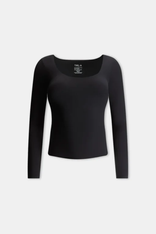 DayFlex Scoop Neck Top - Shadow Black
