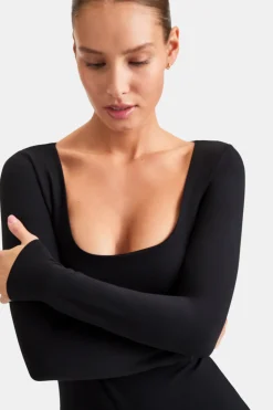 DayFlex Scoop Neck Top - Shadow Black