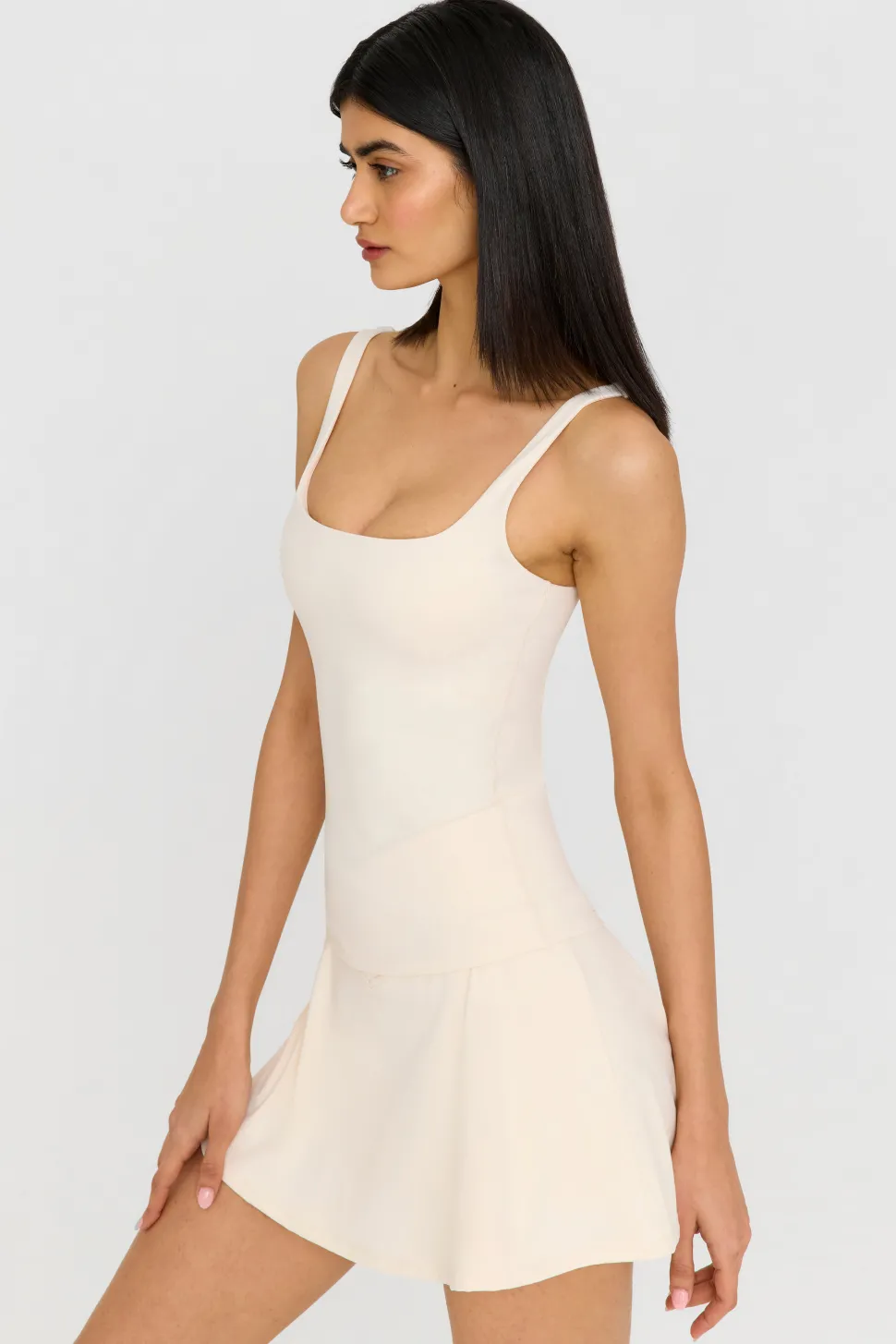 DayFlex Square Neck Full Length Vest - Buttermilk