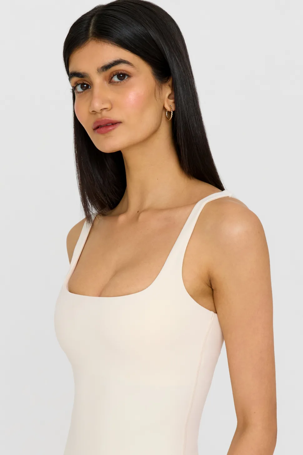 DayFlex Square Neck Full Length Vest - Buttermilk