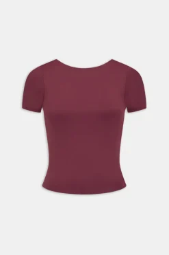 DayFlex Twist Back T-Shirt - Burgundy