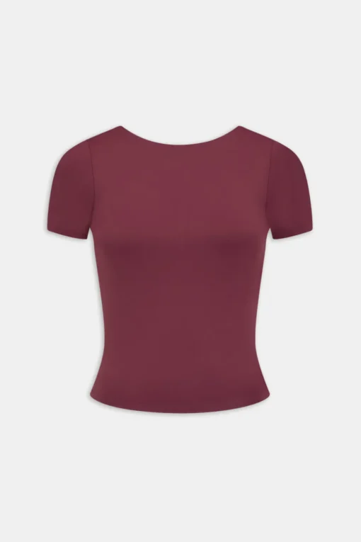 DayFlex Twist Back T-Shirt - Burgundy