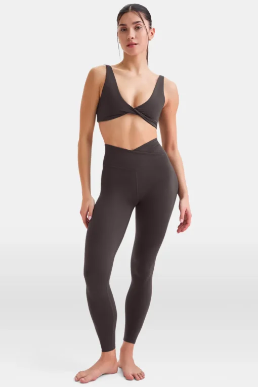 DayFlex Twist Front Sports Bra - Cool Espresso