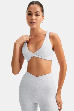 DayFlex Twist Front Sports Bra - Grey Marl