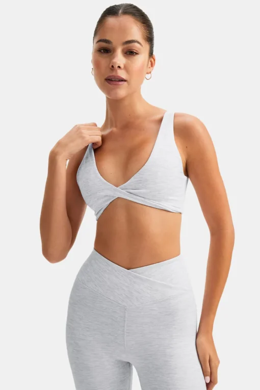 DayFlex Twist Front Sports Bra - Grey Marl