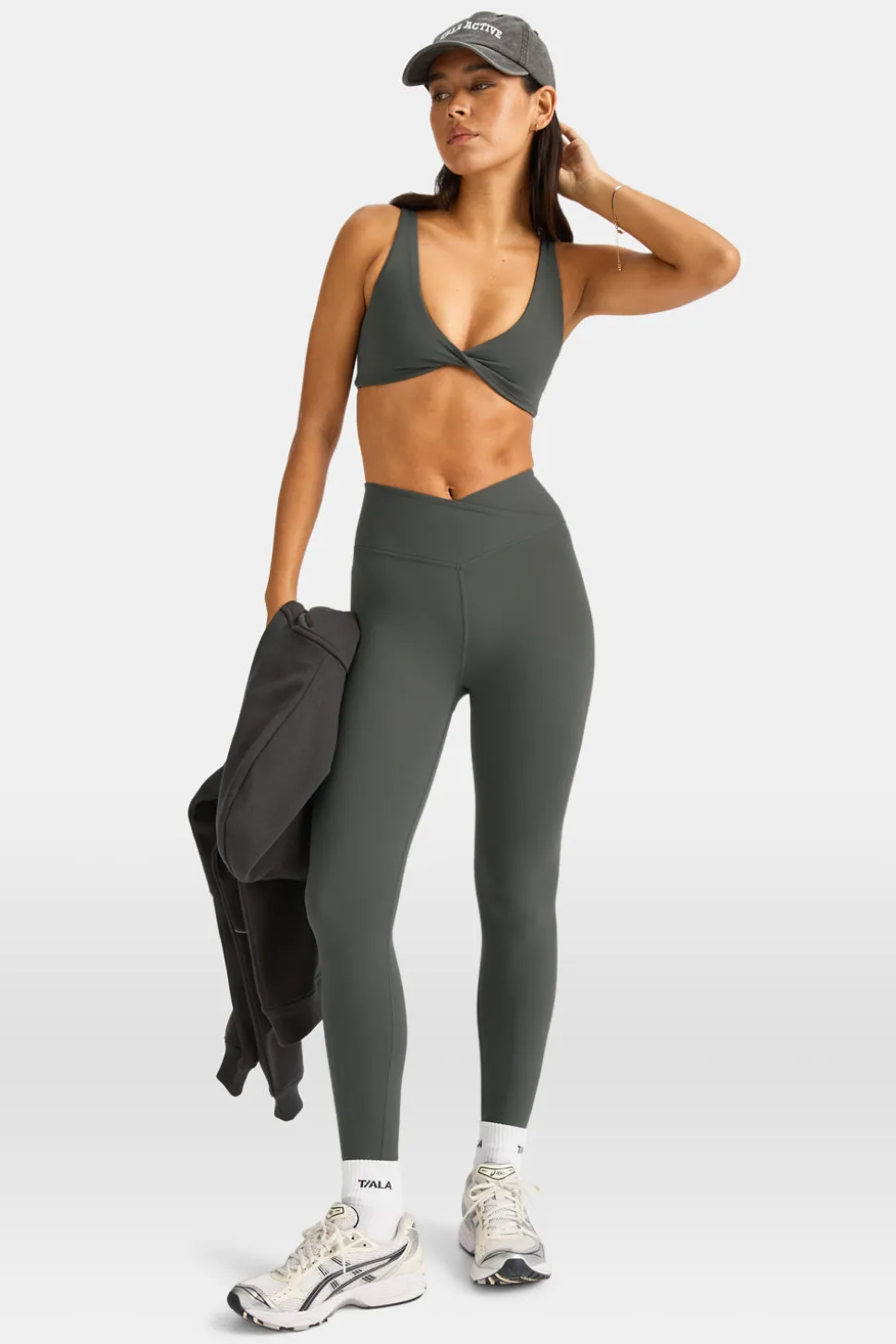 DayFlex Twist Front Sports Bra - Dark Olive