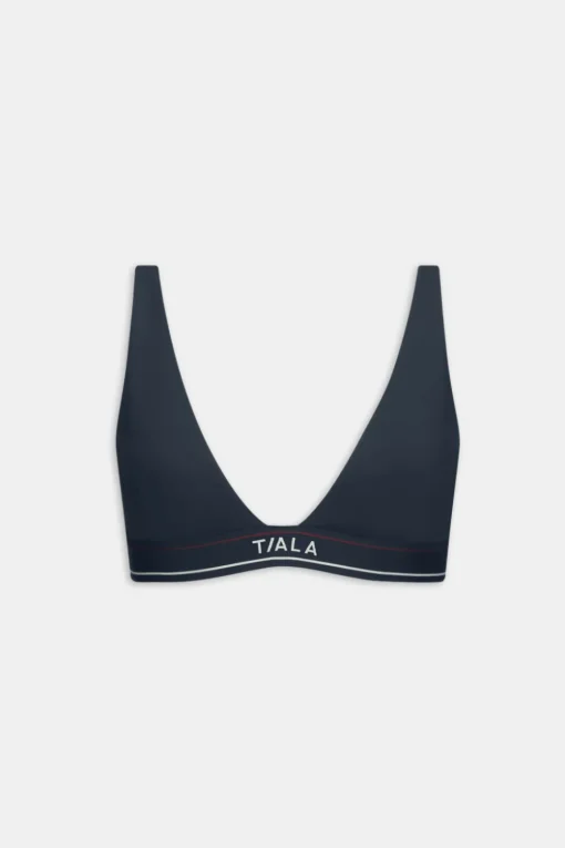 DayFlex V Neck Logo Band Sports Bra - Midnight Navy