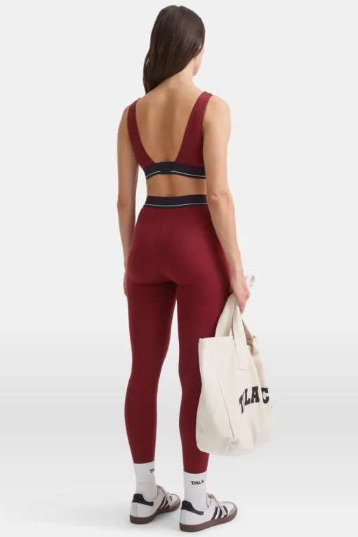 DayFlex V Neck Logo Band Sports Bra - Vintage Red