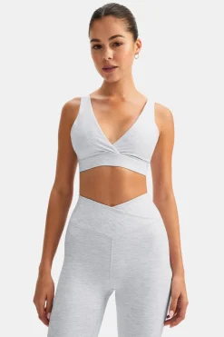 DayFlex V Neck Sports Bra - Grey Marl