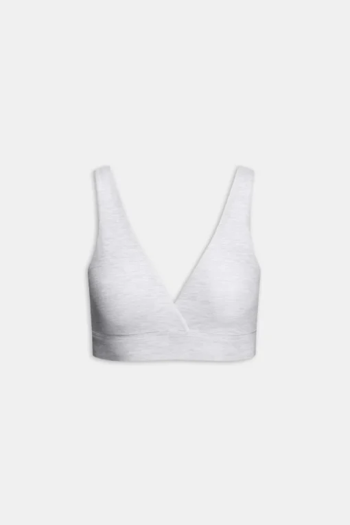 DayFlex V Neck Sports Bra - Grey Marl