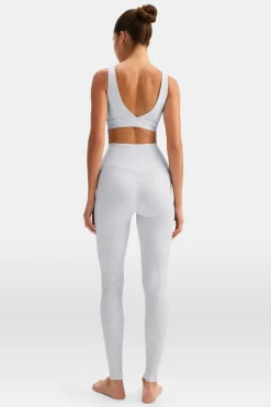 DayFlex V Neck Sports Bra - Grey Marl