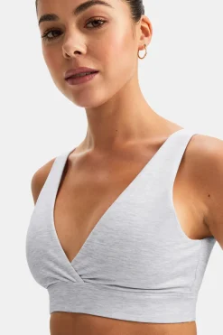 DayFlex V Neck Sports Bra - Grey Marl