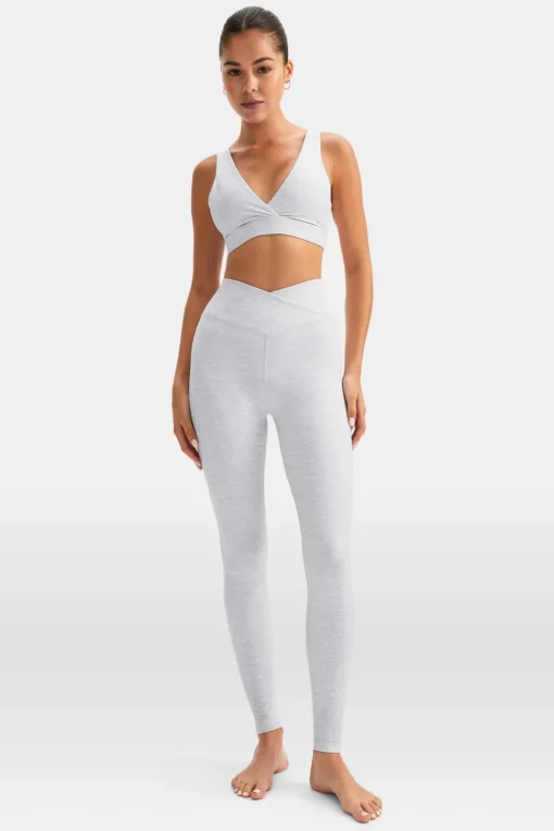 DayFlex V Neck Sports Bra - Grey Marl