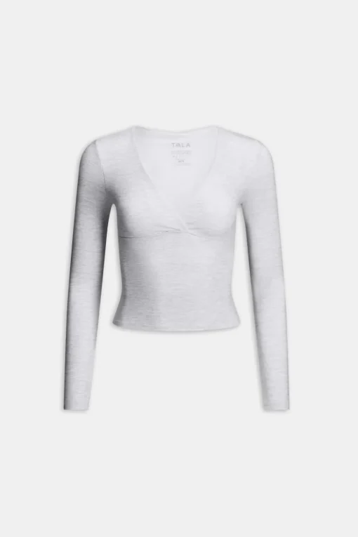 DayFlex V Neck Top - Grey Marl
