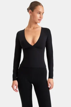 DayFlex V Neck Top - Shadow Black