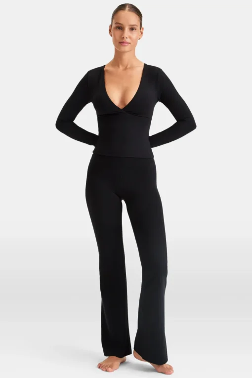DayFlex V Neck Top - Shadow Black
